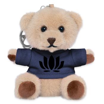 Lotus Flower Lotus Flower Floral Icons Black - Teddy Keyring - navy - Front