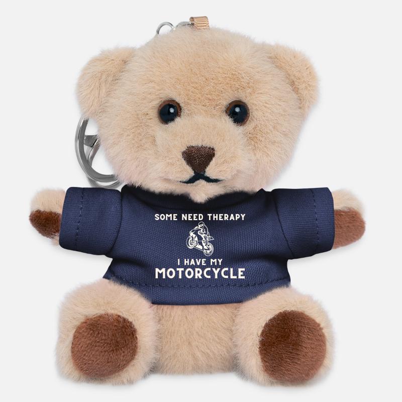 Some need therapy i have my motorcycle Biken Biker - Teddy Keyring - navy