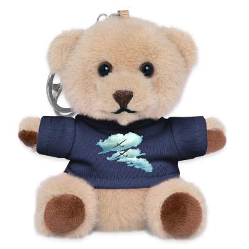 Wolkenstraße Segelflieger Segelflugzeug Geschenk - Teddy Schlüsselanhänger - Navy - Vorne