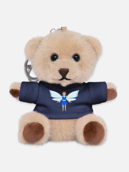 Bluebell Flower Fairy Fantasy Art - Teddy Keyring - navy