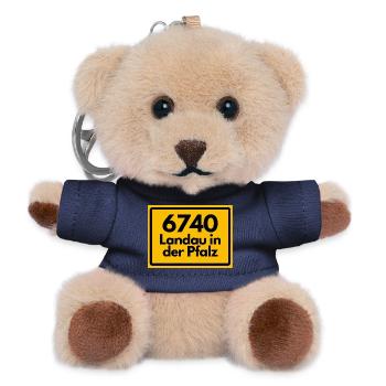 ALTE POSTLEITZAHL PLZ 6740 LANDAU IN DER PFALZ - Teddy Schlüsselanhänger - Navy - Vorne