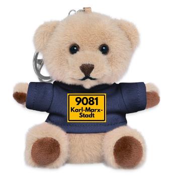 9081 ALTE POSTLEITZAHL PLZ 09130 CHEMNITZ SACHSEN - Teddy Schlüsselanhänger - Navy - Vorne