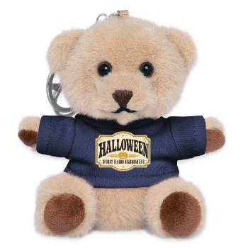 Vintage Halloween Shop Sign – Retro Spooky Season - Teddy Keyring - navy - Front