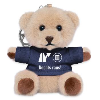 Rechts Raus! (Gegen Rechts / Politik / Ausfahrt) - Teddy Schlüsselanhänger - Navy - Vorne