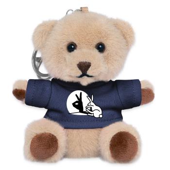 Funny Rabbit Hand Shadow Projection Rabbit - Teddy Keyring - navy - Front