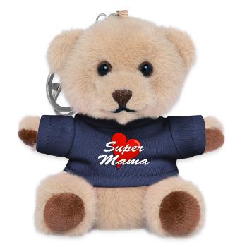 Super mom - Teddy Keyring - navy - Front
