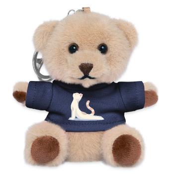 Cat Doing Yoga – Harmony & Balance - Teddy Keyring - navy - Front