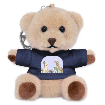Lapins mignons avec des œufs - Porte-clés ourson - marine - Devant