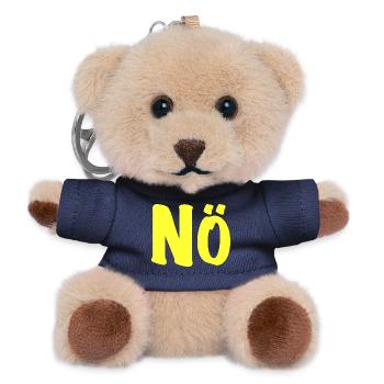 Non en jaune fluo - Neon No Nope No Fun - Porte-clés ourson - marine - Devant