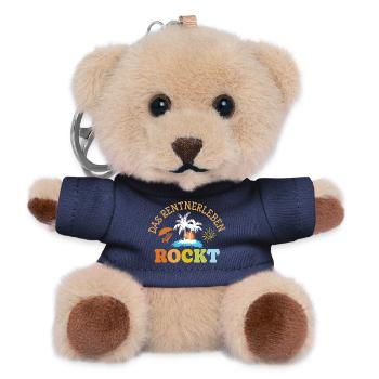 Das Rentnerleben rockt Geschenk Rente Pension  - Teddy Schlüsselanhänger - Navy - Vorne