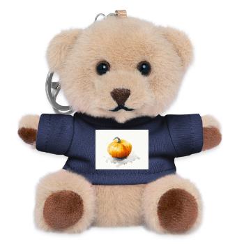 Jack'o Lantern Pumpkin - Hand Painted Watercolor Painting - Teddy Keyring - navy - Front