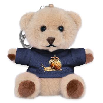 Königliche Schnecke mit Blumenkrone - Teddy Schlüsselanhänger - Navy - Vorne