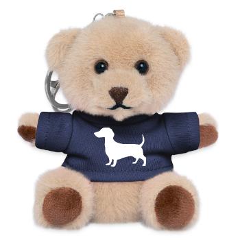 Dachshund Hunde Geschenk Dackelbesitzer - Teddy Schlüsselanhänger - Navy - Vorne