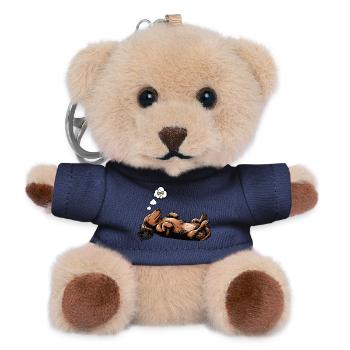Langhaardackel Dackel Dackelhalter Teckel Tekkel - Teddy Schlüsselanhänger - Navy - Vorne