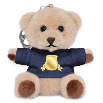 Golden Shield Crest Blank Emblem Luxury Heraldic B - Teddy Keyring - navy - Front