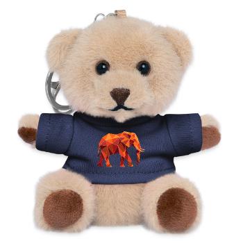 Poly Stil Elefant - Teddy Schlüsselanhänger - Navy - Vorne