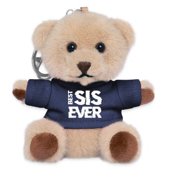 BEST SIS EVER new - Porte-clés ourson - marine - Devant