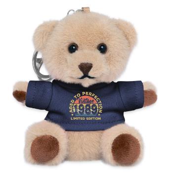 Jahrgang 1989 Retro Abzeichen - Teddy Schlüsselanhänger - Navy - Vorne