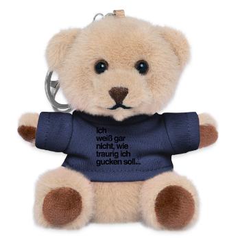Traurig gucken? Mir reicht’s auch so! - Teddy Schlüsselanhänger - Navy - Vorne