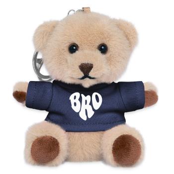 Bro (Brother) Retro Heart - Customizable color - Teddy Keyring - navy - Front