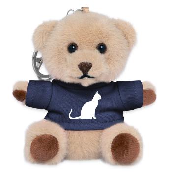 Katze Silhouette Minimal Design Cat Lover - Teddy Keyring - navy - Front