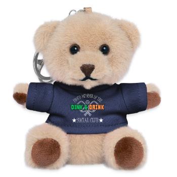 Lustiges Pickleball-Geschenk: Dink and Drink Social Club - Teddy Schlüsselanhänger - Navy - Vorne