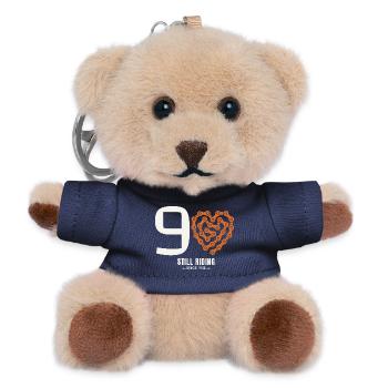 90 Years Bicycle Still Riding Birthday Gift - Teddy Keyring - navy - Front