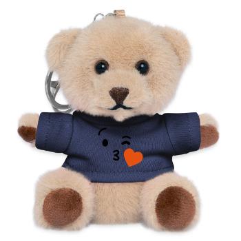 Emoji kiss heart love Emoji - Teddy Keyring - navy - Front