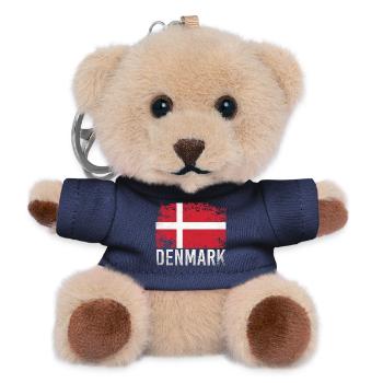 Danemark Grunge Drapeau Danemark Design - Porte-clés ourson - marine - Devant