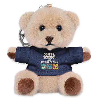 Coffee Scrubs Patient Drama – Pflegehumor - Teddy Schlüsselanhänger - Navy - Vorne