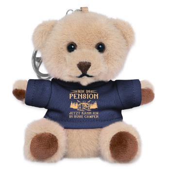 I am retired - caravan camping pensioner - Teddy Keyring - navy - Front