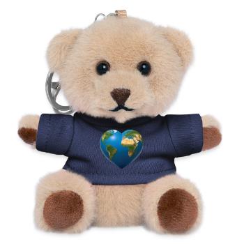 EARTH LOVER – Frieden & Liebe - Teddy Schlüsselanhänger - Navy - Vorne