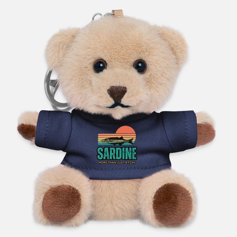 retro sardine - sardines funny - Teddy Keyring - navy