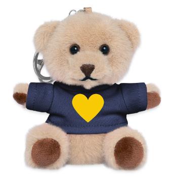 Gelbes Herz- minimalistischer Look - Teddy Schlüsselanhänger - Navy - Vorne