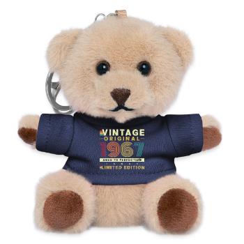 60 Jahre 1967 Vintage Retro Geburtstagsgeschenk - Teddy Schlüsselanhänger - Navy - Vorne
