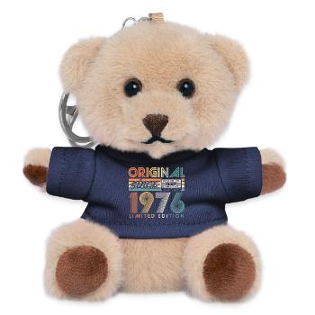 Original 1976 Vintage Vintage Birthday Retro - Teddy Keyring - navy - Front