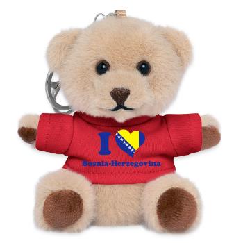 Ich liebe Bosnien und Herzegowina - Teddy Schlüsselanhänger - Rot - Vorne