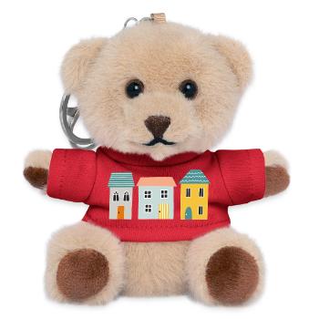 Häuser - Teddy Schlüsselanhänger - Rot - Vorne