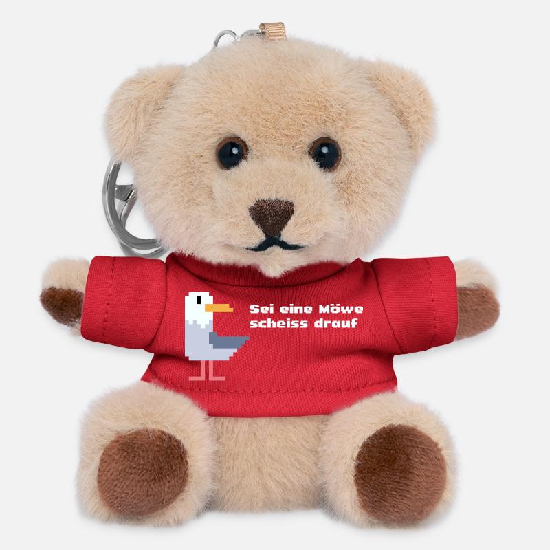sei eine pixel Möwe - Teddy Schlüsselanhänger - Rot