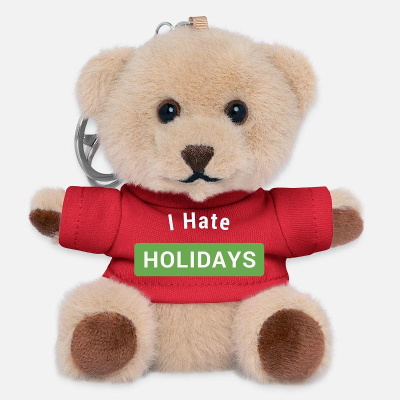 I hate holidays - Teddy Keyring - red