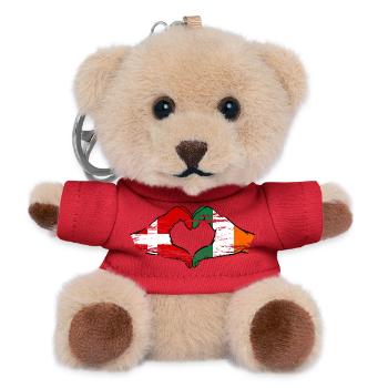 Danemark Irlande forme de coeur avec les mains utilisées - Porte-clés ourson - rouge - Devant