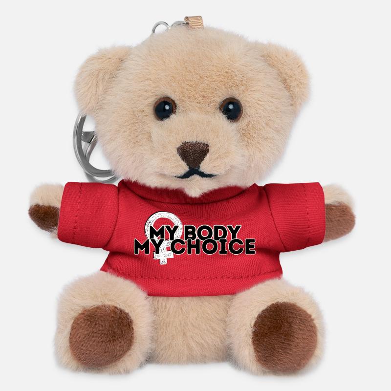 My body, my choice (BW) - Teddy Keyring - red