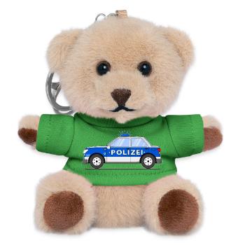 Polizeiauto in Blau und Silber - Teddy Schlüsselanhänger - Grün - Vorne