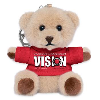 Inspirierende Vision Motiv Grafik - Teddy Schlüsselanhänger - Rot - Vorne