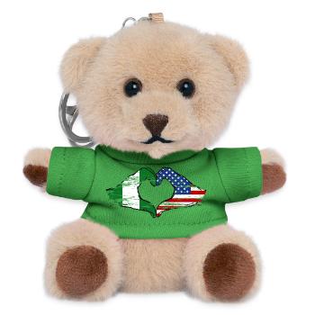 Nigeria USA flag hands heart shape used - Teddy Keyring - green - Front