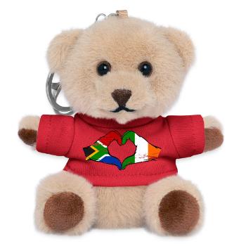 South Africa Ireland flag hands heart shape used - Teddy Keyring - red - Front