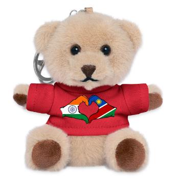 Indien Namibia Flagge Hände Herzform - Teddy Schlüsselanhänger - Rot - Vorne