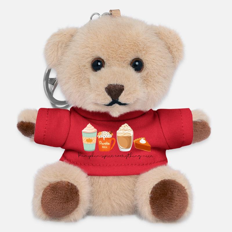 ☕ Pumpkin Spice Everything Nice 🎃 - Teddy Keyring - red