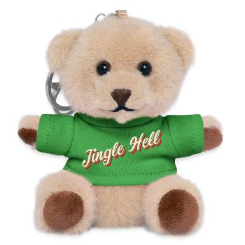 Jingle Hell Christmas Design - Teddy Keyring - green - Front