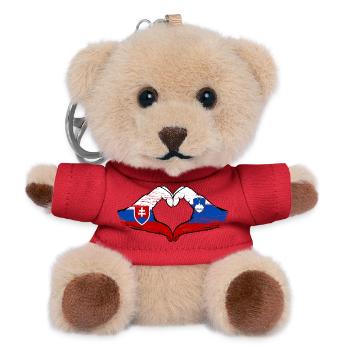 Slovakia Slovenia Flag Herform Hands - Teddy Keyring - red - Front